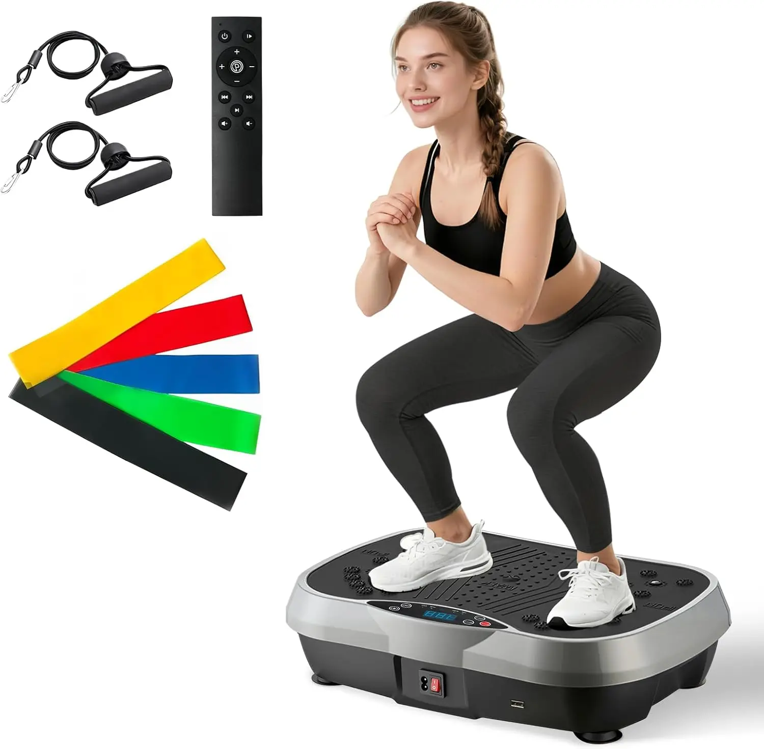 

ALSO GO Vibration Plate Exercise Machine, 6 Workout Modes & 120-Level Vibration Platform for Weight Loss/Lymphatic Drainage, 400