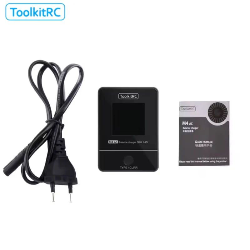 

ToolkitRC M4AC 30 Вт Зарядное устройство для баланса ЖК-экрана 2S 3S 4S Lipo AC100-240 В XT60 Интерфейс 100-240 В для аккумулятора гоночного дрона на радиоуправлении