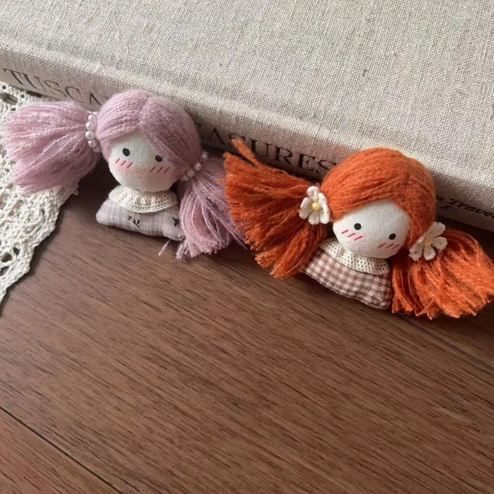 Cute Handmade Braid Girl Fabric Cotton Filled Versatile Fabric Girl Premium Quality Mini Cartoon DIY Craft for