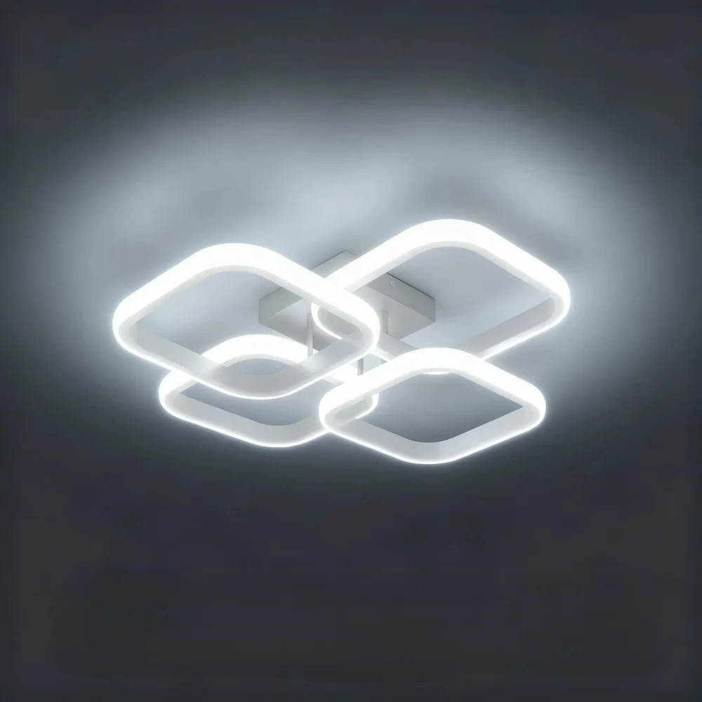 Modern 40W LED Ceiling Light 4 Square Living Room Bedroom Restaurant Hotel Office Study Indoor Home Decorative Lighting Fixture