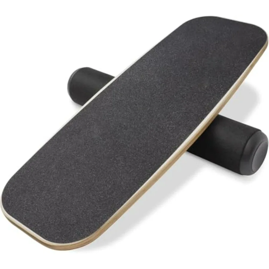 

Balance Board Surf Trainer for surfing, snowboarding, skiing, skateboarding; bamboo wood, natural color; adjustable stoppers wi