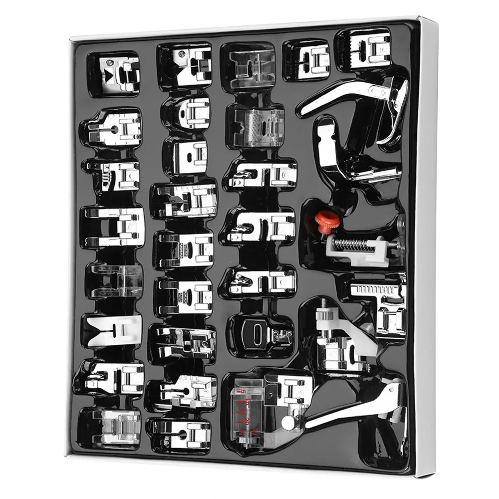 

32Pcs Practical Multifunctional Presser Foot Durable Easy Instal Sewing Machine Parts Household Foot Set Fabric Sewing