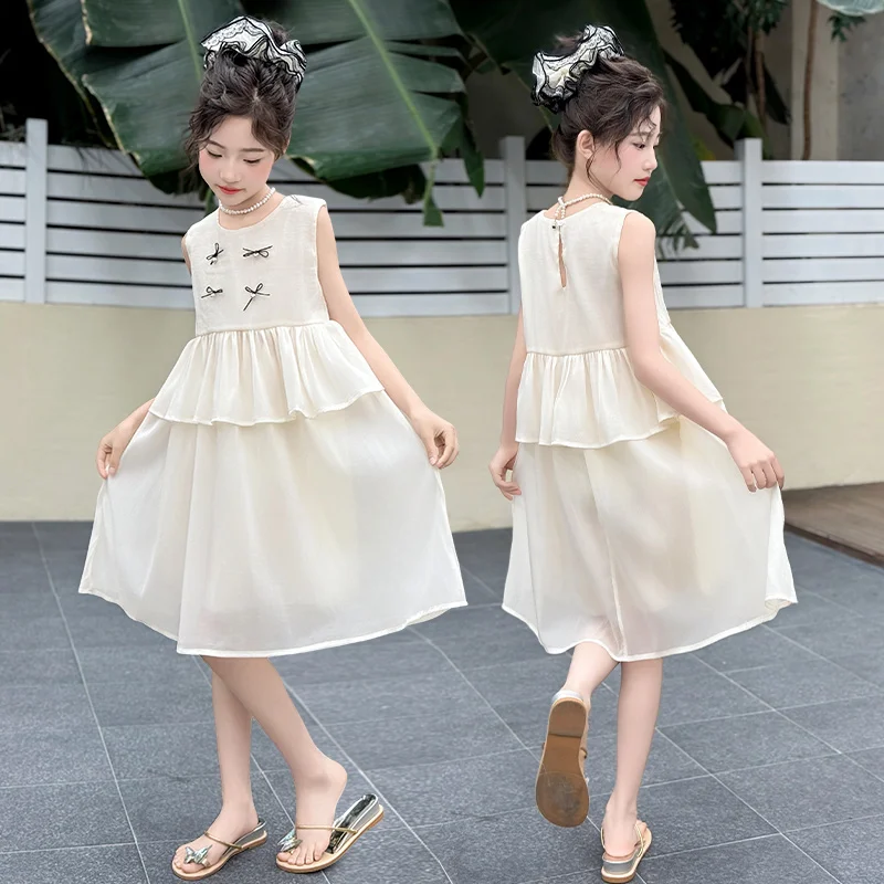 

Girls' Dress Baby Kids Sleeveless Vest Skirt Patchwork Princess Skirt Children Cake Skirt 2025 Summer New Style