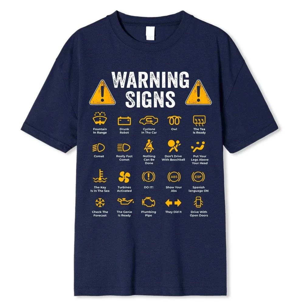 Funny Driving Warning Signs 101 Auto Mechanic Gift Driver T-Shirt Oversized Casual T Shirt Cotton Mens Tops Tees Cotton 64081