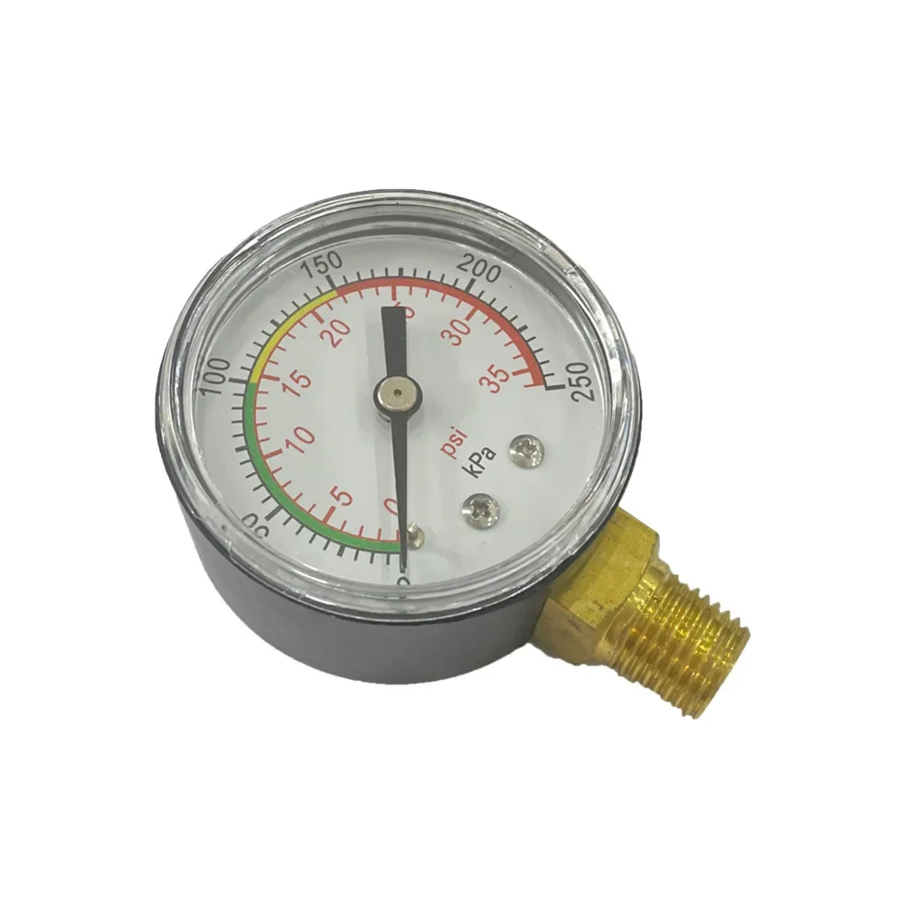Sand Filter Pressure Gauge with Easy Installation Bottom Mount with Accurate 035 PSI Readings for Pools and Spas