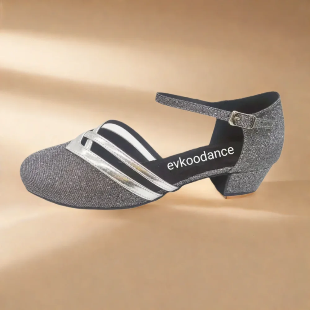 ممارسة النساء أحذية الرقص الأسود اللاتينية السالسا الجلد المدبوغ وحيد أحذية الرقص الجاز التدريب أحذية رقص الحفلات بكعب منخفض أحذية قاعة الرقص #2