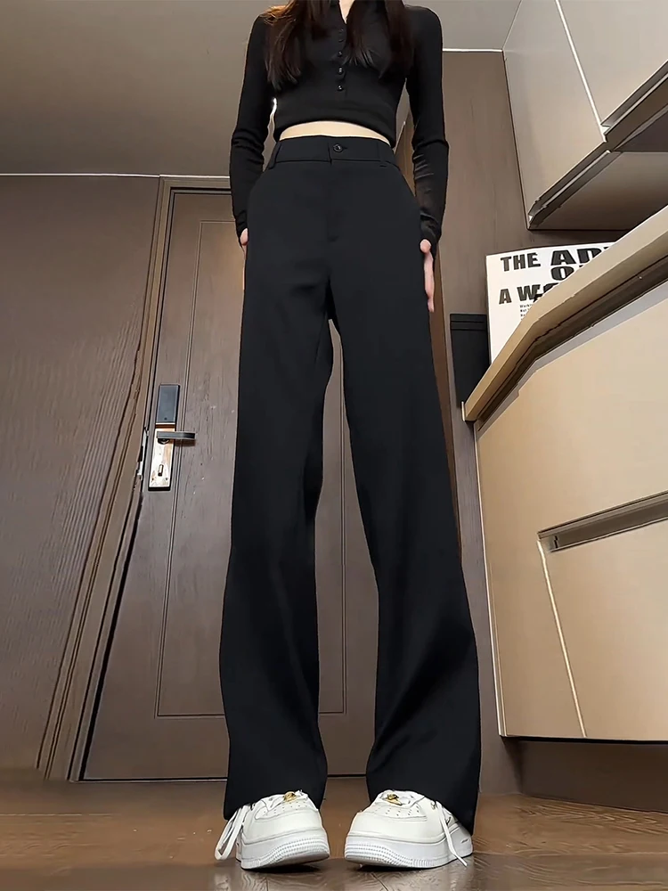 Bla Men's Straight Leg Casual Pants Drapey Suit Sle Spring Autumn Long Length Slim Fit Comfortable Polyester Fiber