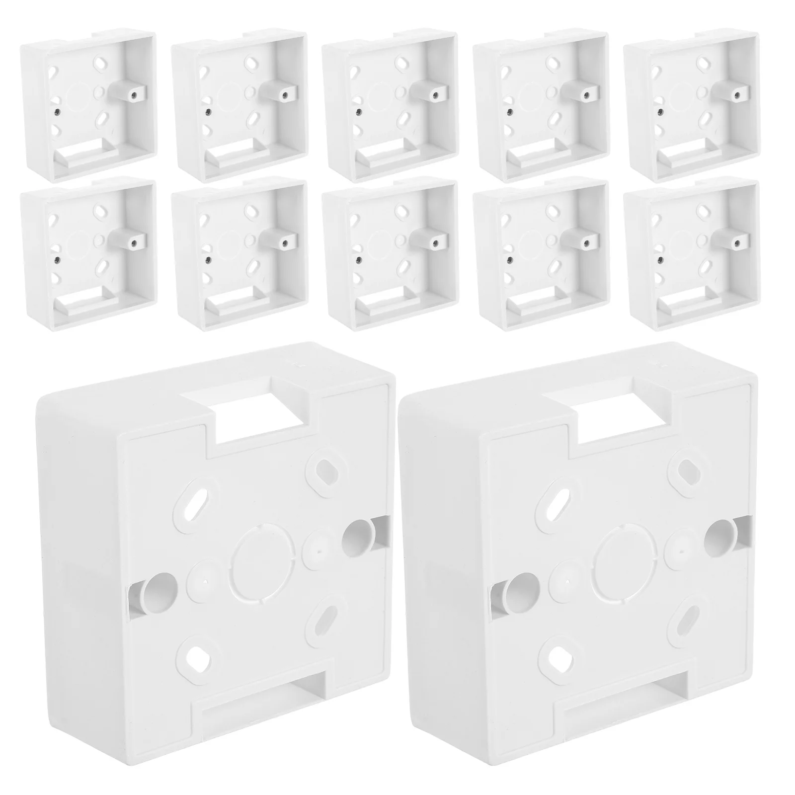 12pcs Single Gang Recessed Box 86 Type Flush Mount Socket Box Dustproof Flame-Retardant Wall Junction Case For Electrical