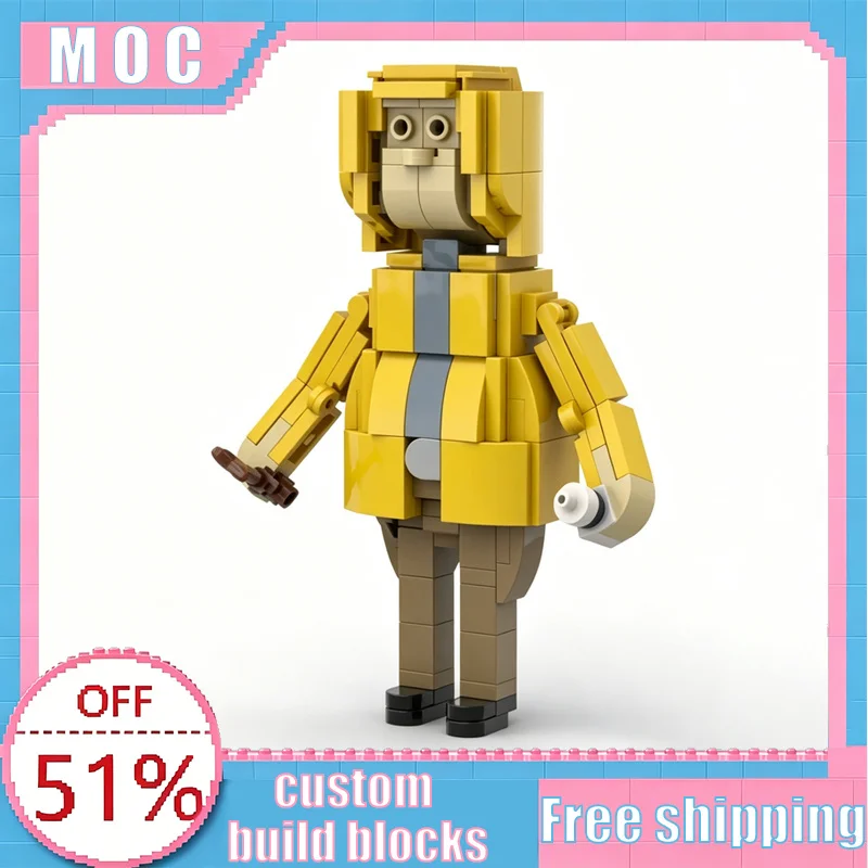 142 PCS MOC Jurassic Dennis Nedry Character Figure Model Custom Creative Building Blocks Educational Assembly Toy Display Gift