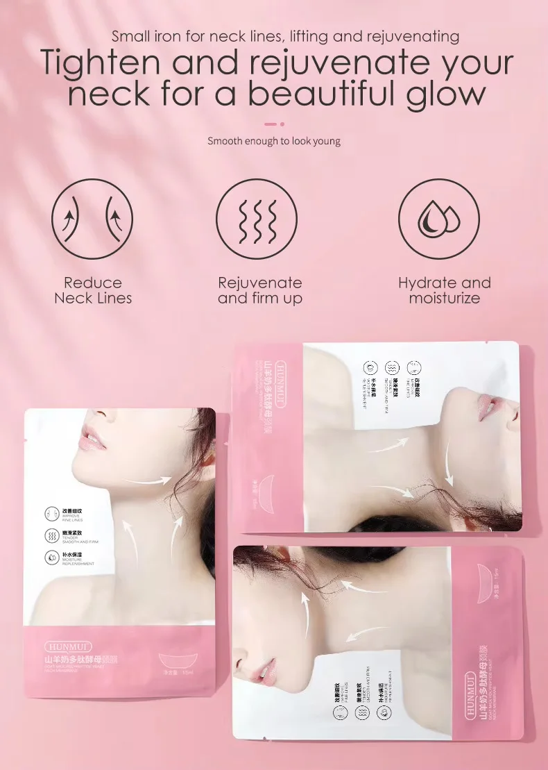 10pcs Goat Milk Neck Mask Collagen Firming Hydrating Crystal Neck Masks Skincare Nourishing Brightening Beauty Necks Skin Care