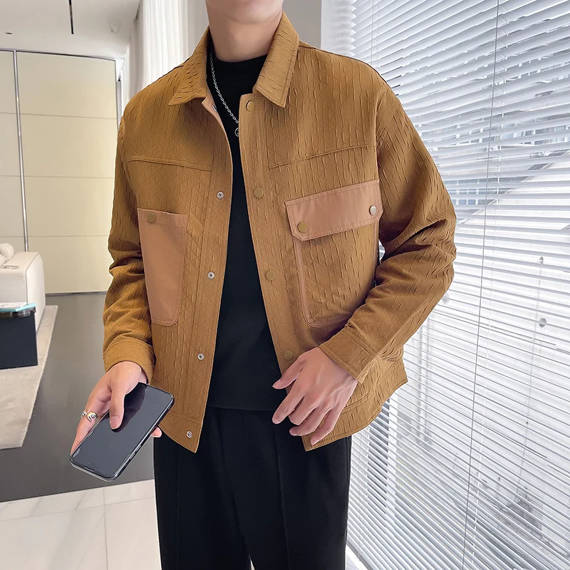 

Autumnwinter New Solid Color Simple Business Casual Single-breasted Men's Jacket Fashion Popular Loose Slim Lapel Men's Wear