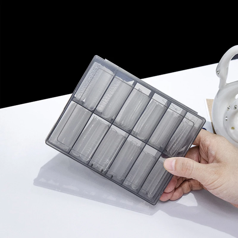 Caja de almacenamiento de láminas para uñas, 12 rejillas, transparente, vacía, joyería de plástico, cuentas, gemas, diamantes de imitación, caja organizadora para puntas de uñas postizas