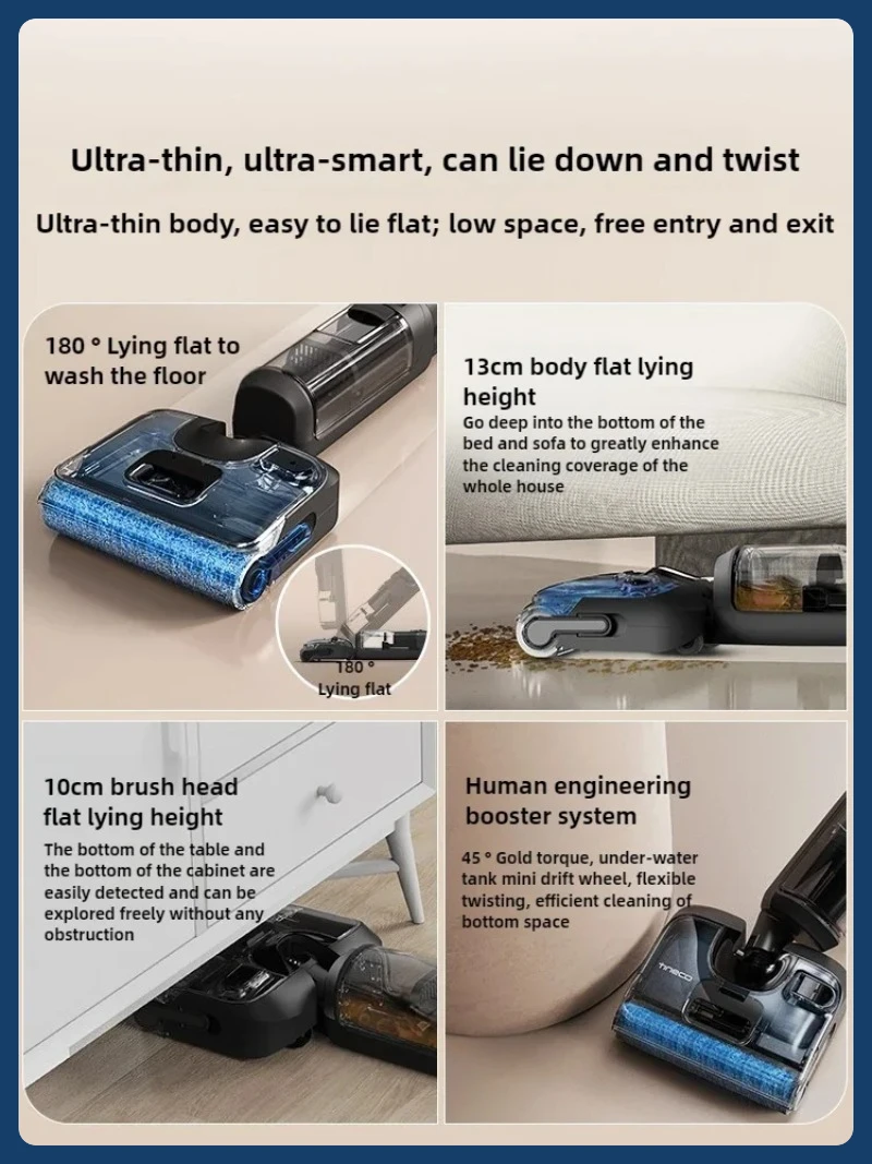 Tineco Stretch S 무선 걸레 진공 360 플렉스 디자인 0 6L 물 탱크 자체 청소 애완 동물 털 얼룩에 이상적