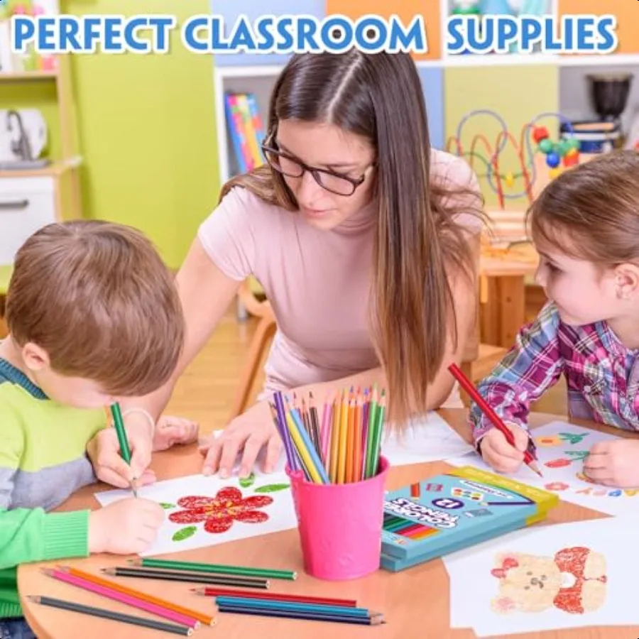 Aigybobo 432 Matite colorate sfuse Confezione da 36 matite colorate per 12 colori Matite colorate preaffilate Matite colorate sfuse