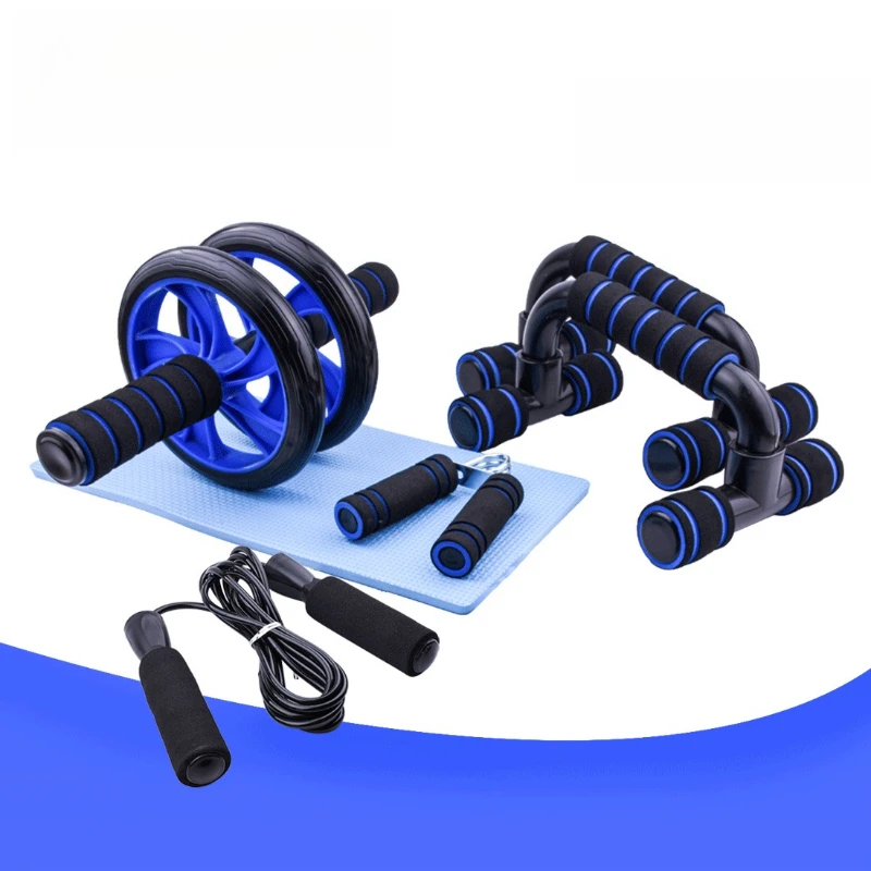 Ab Rollers Set Jump Rope Hand Gripper Push‑Up Stands Multifunctional Portable Fitness Equipment Indoor Core Training Workout