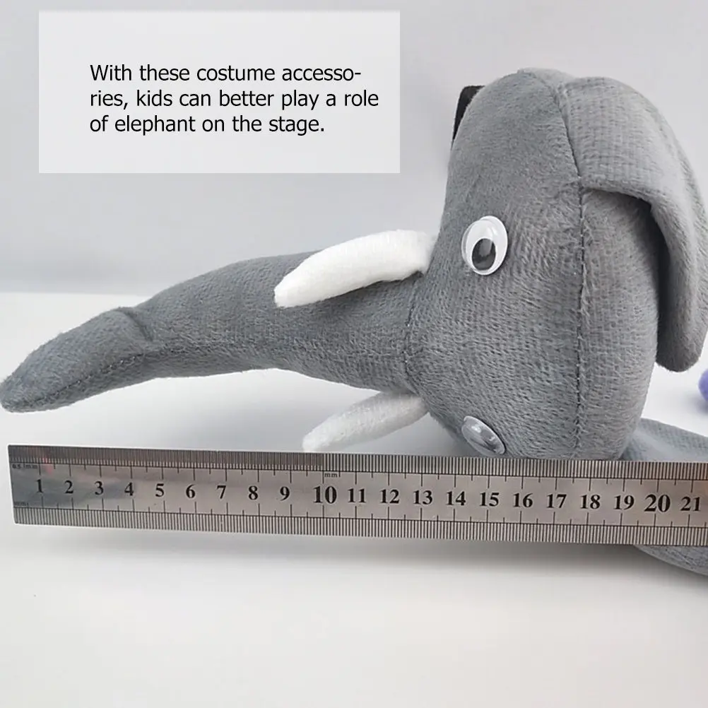 5Pcs Elephant Headwear Costume Set Comfortable Elastic Cartoon Headdress Stage Performance Party Dress Up Cosplay Props Fake