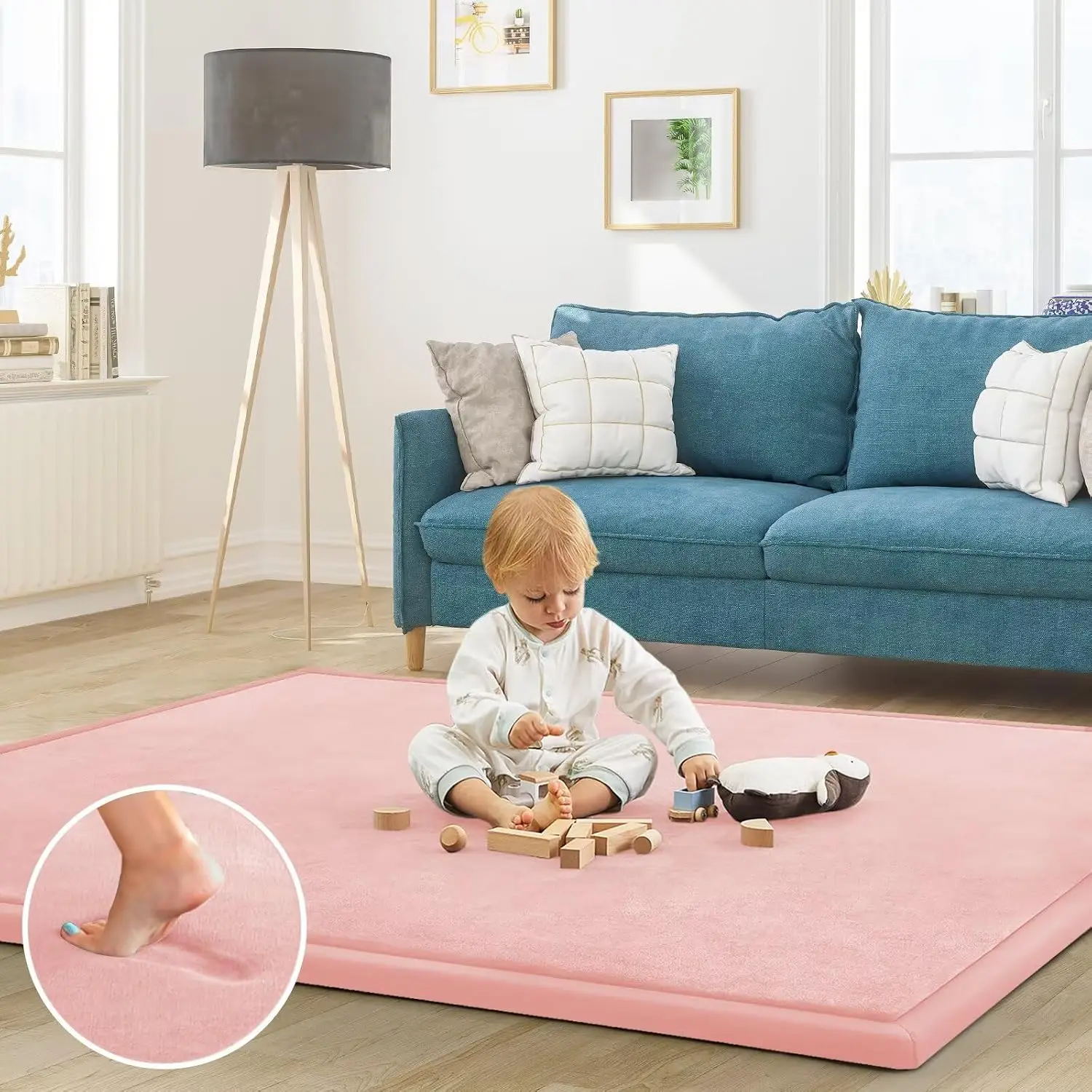 Baby Play Mat for Floor Nursery Rug Muscle Mat Area Rug Playroom Rug 79