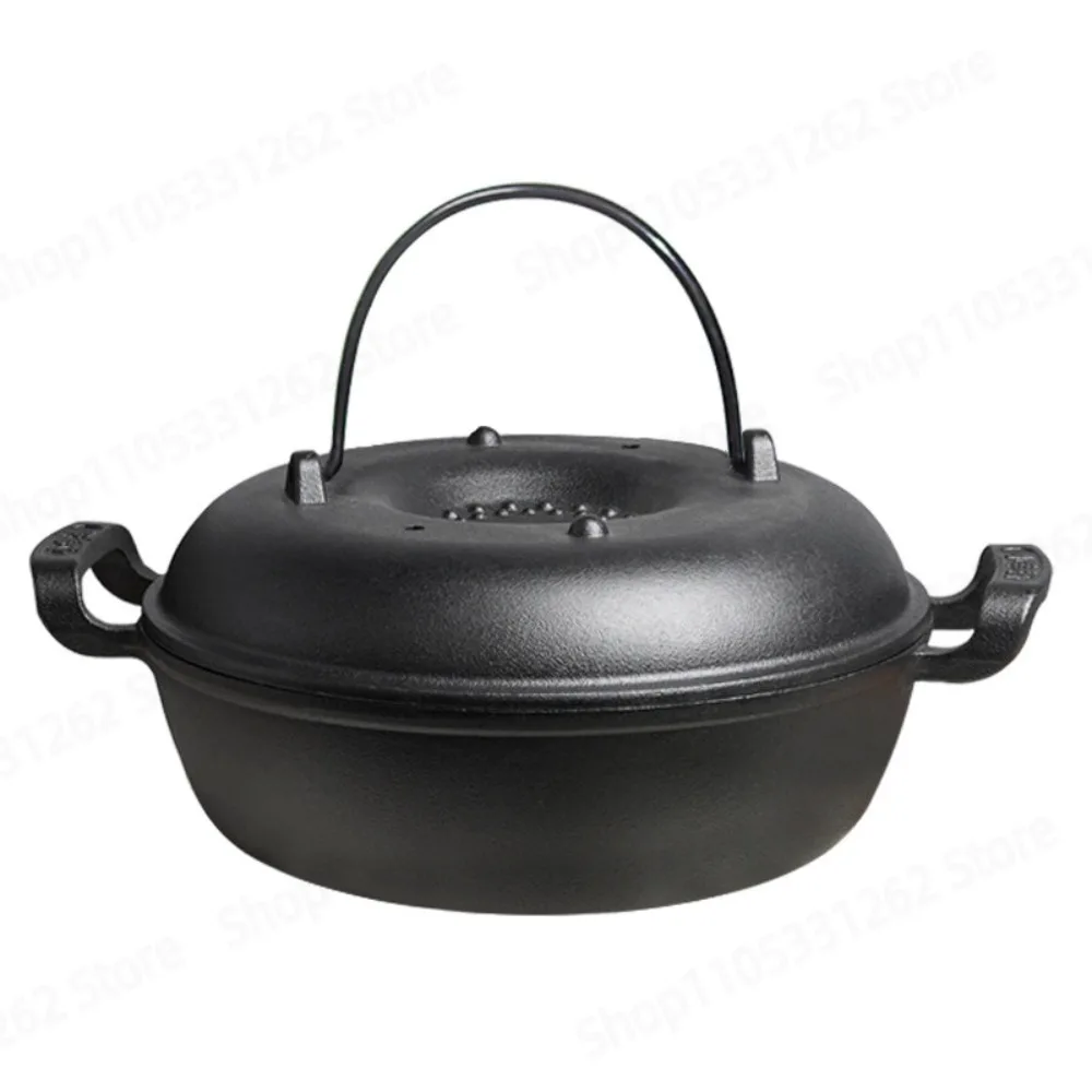 Thickened Cast Iron Sweet Potato Roasting Pot Uncoated for Baked Potato Corn Home Kitchen