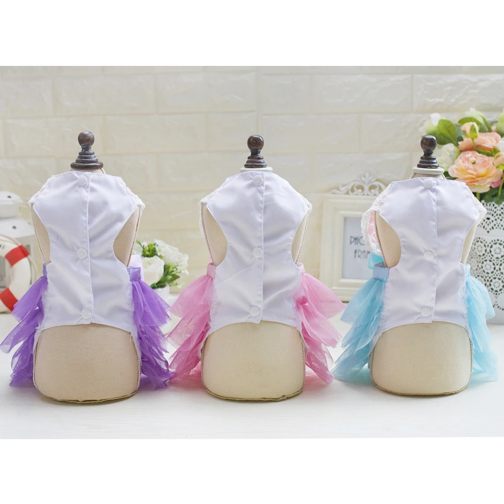 

Skirt Puppy Pet Apparel Dog Clothing Dresses Purple Costumes for Small Dogs Section
