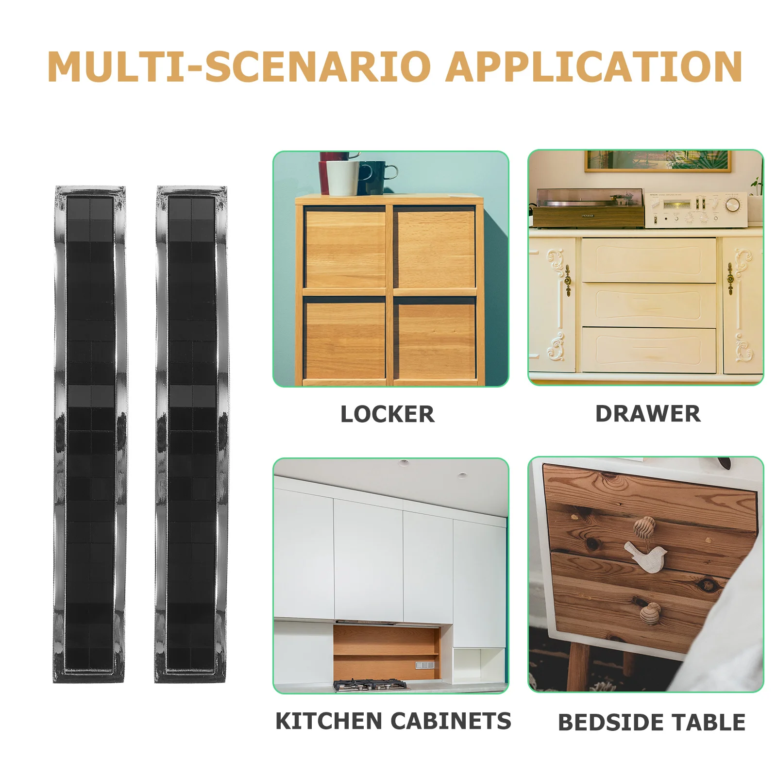 

8Pcs Drawer Pulls Handle Cabinet Hardware Black Zinc Alloy Drawer Knobs for Kitchen Cabinet Doors Drawers Furniture Renovation