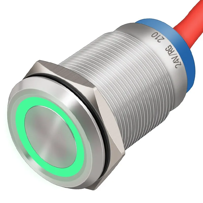Touch metal touch button switch with light touch with wire stainless steel waterproof 6V 24V red and green