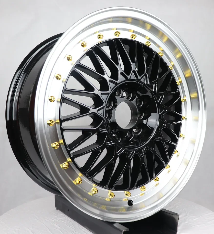 2ZW032 14 15 16 17Inch 4 5 8 10 holes Double PCD Mesh Deep Dish Design Alloy Wheels Rims with Rivets