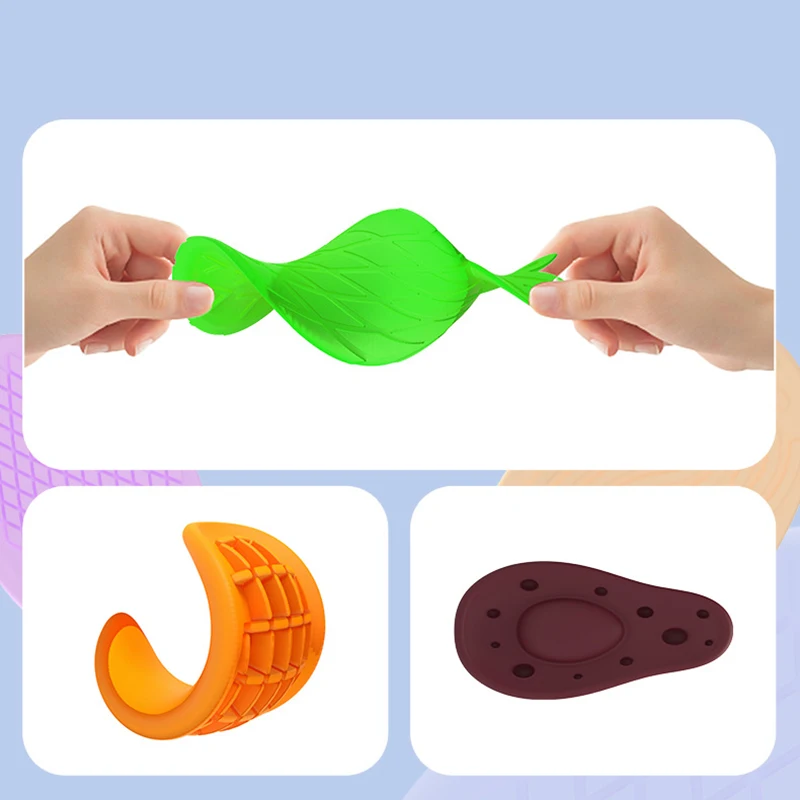 6 pz/set Adulti Bambini Sensoriale Silicone Pietra Frutta Colorata Agitarsi Giocattoli per Autismo Alleviare Lo Stress Giocattoli di Decompressione Regali Per Bambini