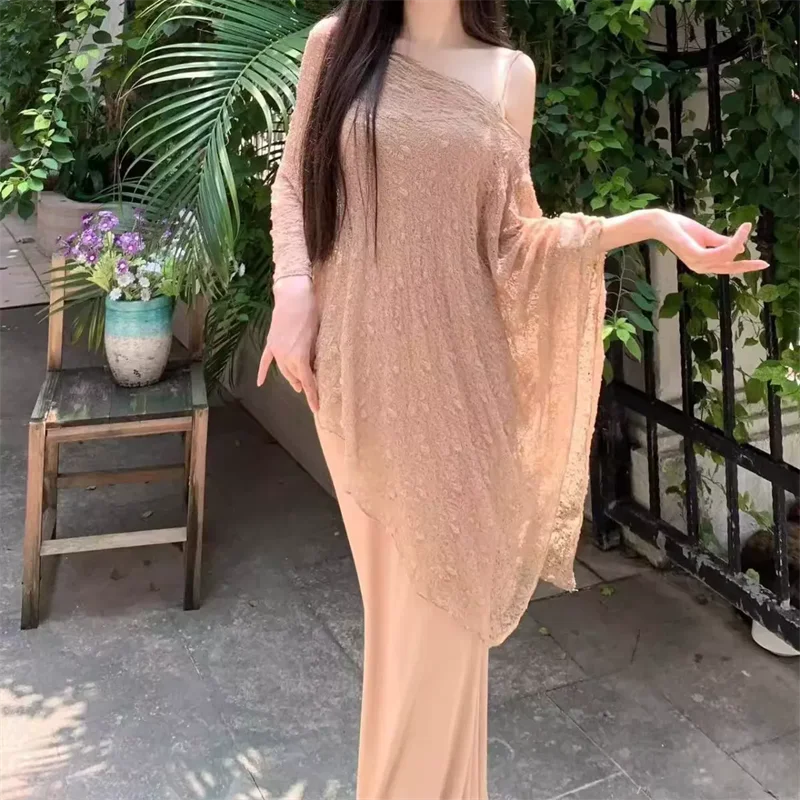 KEYANKETIAN 2026 Summer New Woman Romantic Lace Shawl Floral Jacquard Sheer Knit Lightweight Evening & Beach Cover Up