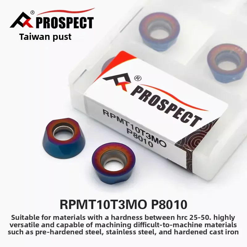 PROSPECT RPMT10T3MO RPMT1204MOE-JS P8010 Milling Inserts - Nano Blue Coating for Hardened Steel Milling