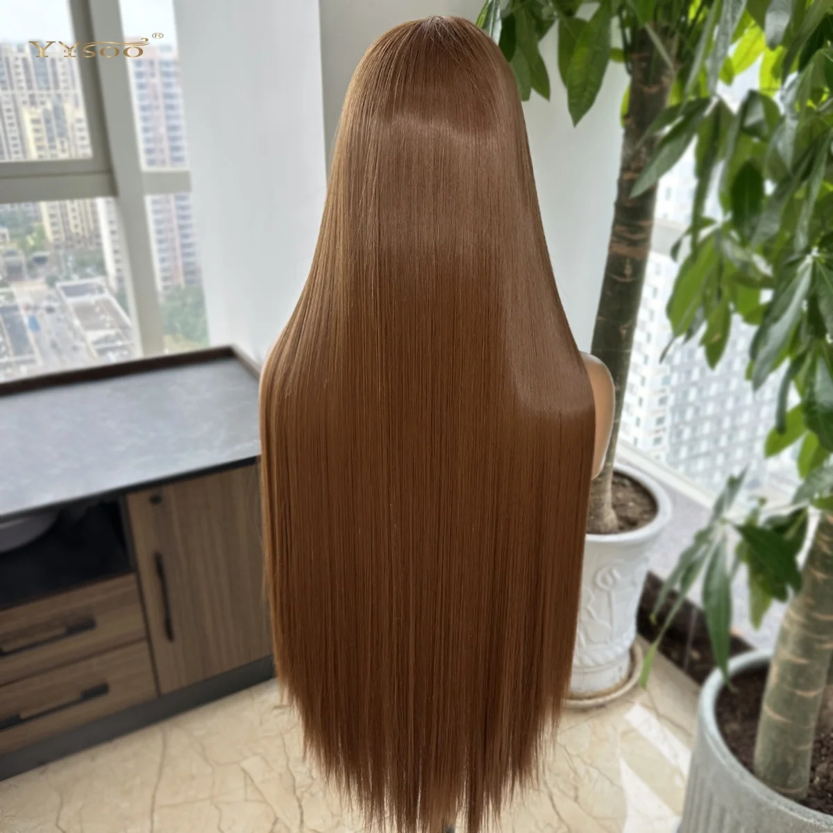 Natural Looking Glueless Heatresistant Pre Pluceked Hairline Synthetic Lacefront Wigs Jpanese Futura Fiber For Black Womens Use