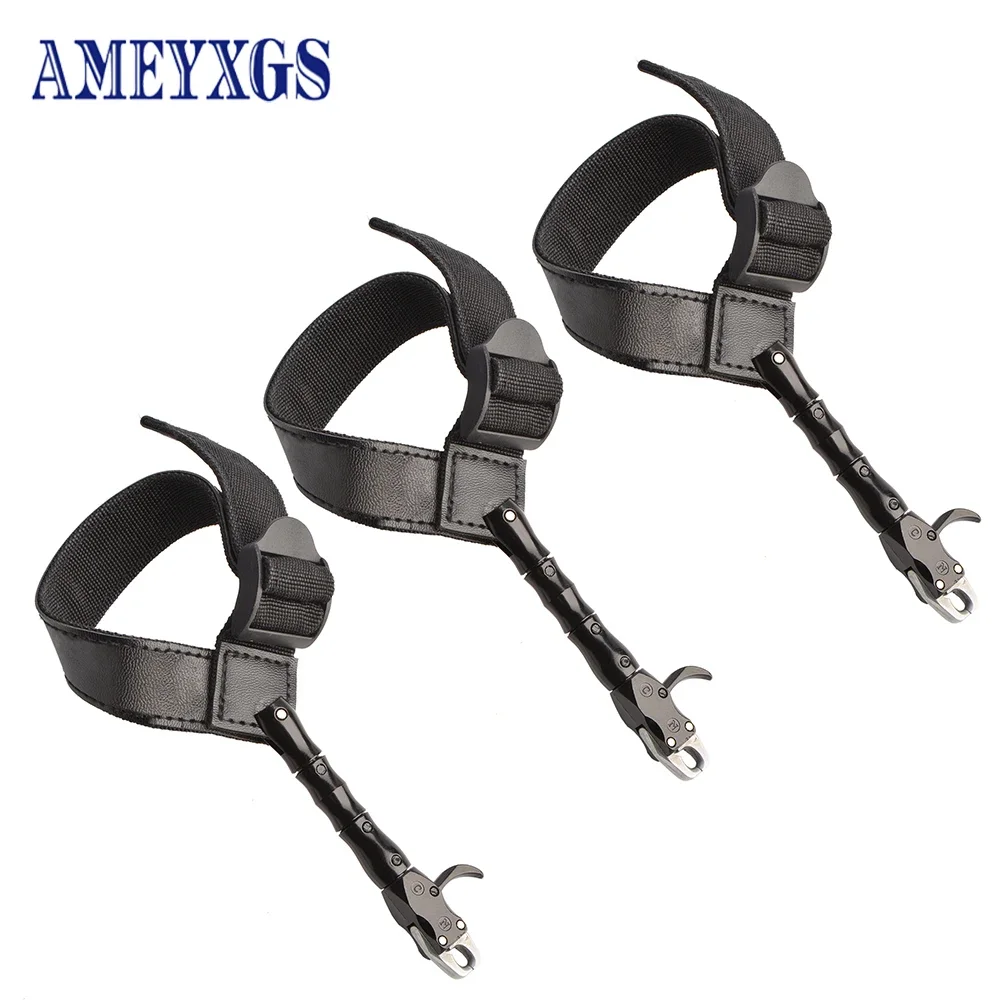 

1pc Archery Compoung Bow Wrist Strap Caplier Bow Release Aids Arrow Shooting 360 Degree Rotatable Trigger for Hunting Accesso