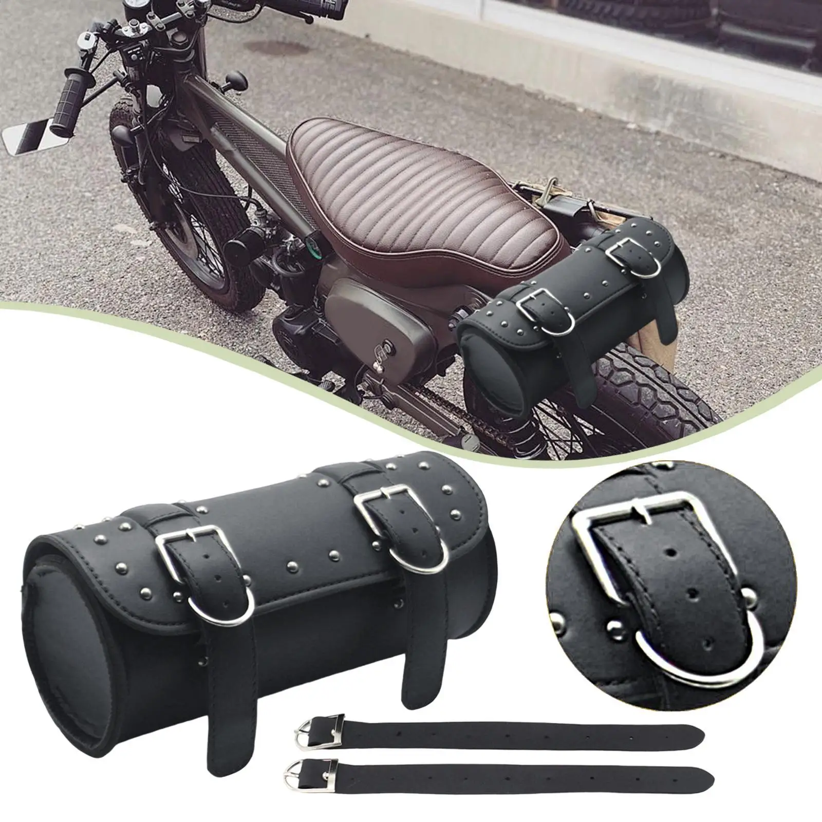 

Сумка для инструментов на руль мотоцикла из искусственной кожи, маленькая, удобная, для езды, подарок для мужчин, простая установка, для хранения инструментов на велосипеде