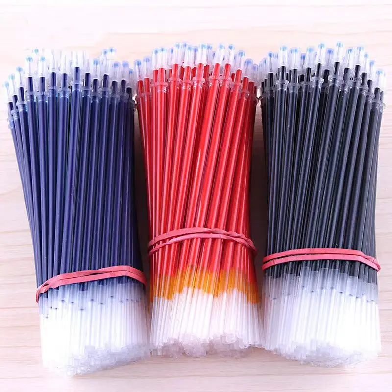 100Pcs/Lot Office Gel Pen Refill Set 0.5mm/0.38mm Blue Black Red ink Rod Bullet/Needle Tip Refill School Writing Stationery