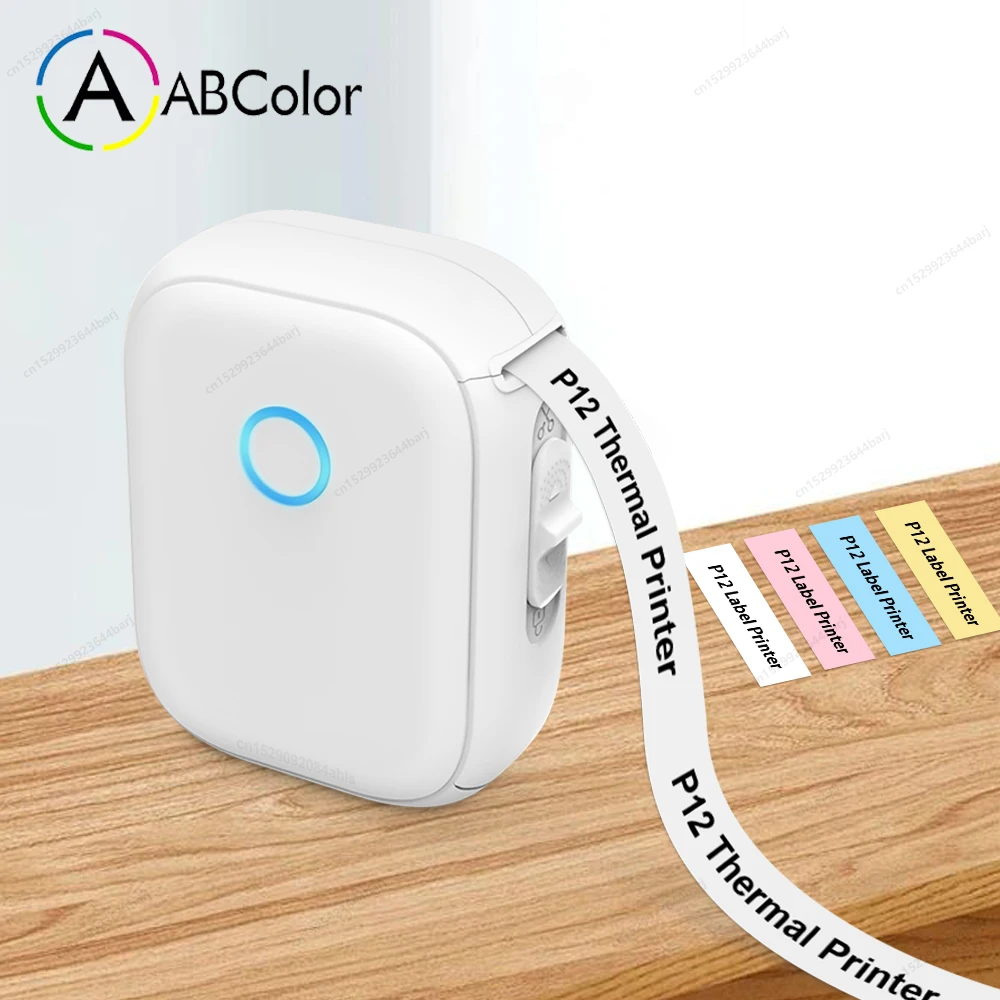 Inkless Label Printer P12 Auto Cut Thermal Label Maker Similar as D11 D110 D101 Label Machine or 1PK P12 Continuous Label Paper