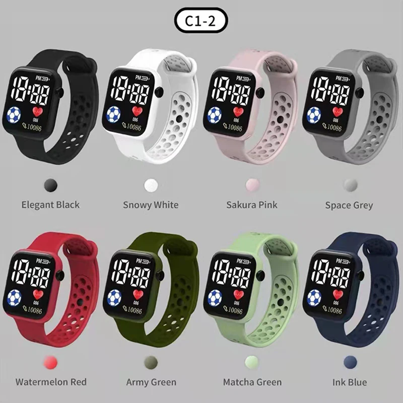YIKAZE LED Digital Watch For Kids Boys Waterproof Sports Watches Girls Silicone Digital Watch Casual Childrens Electronic Reloj