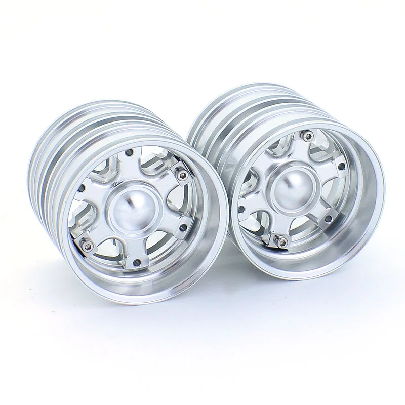1 Paar Aluminium Alloy Achterwiel Upgrade Naaf Velg voor 1/14 Tamiya RC Kipper SCANIA 770S R620 VOLVO Arocs MAN TGX LESU Auto