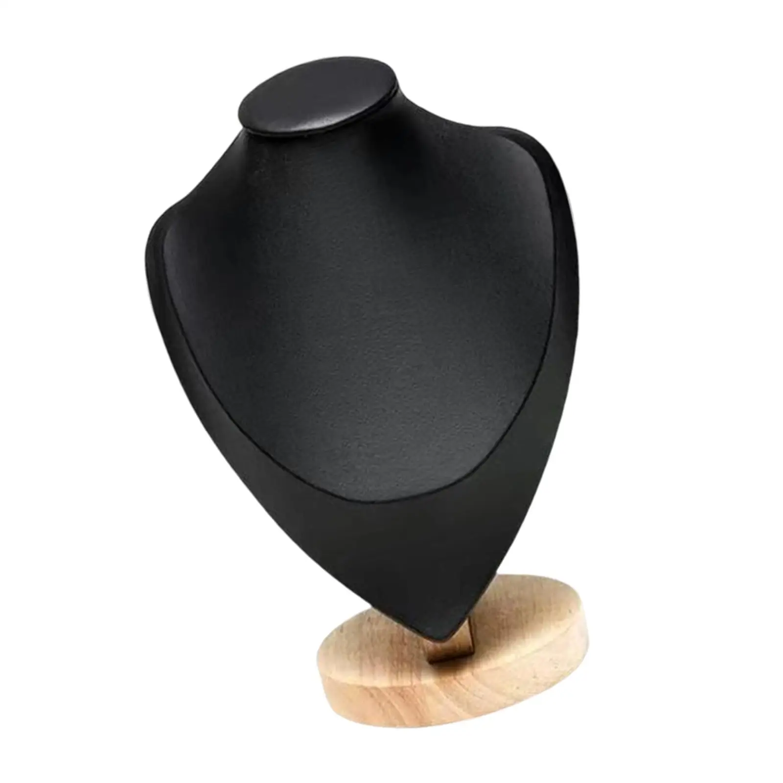 Freestanding Necklace Display Bust Jewelry Holder with Wood Base Elegant Pendant Chain Stand Holder for store Showroom Shelves