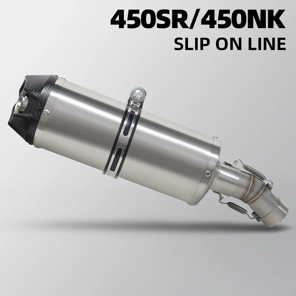 

motobike exhaust slip on line muffler For CFMOTO 450SR 450SS 450NK 450 SR/SS/NK 2022-2026 Motorcycle high quality tail pipe