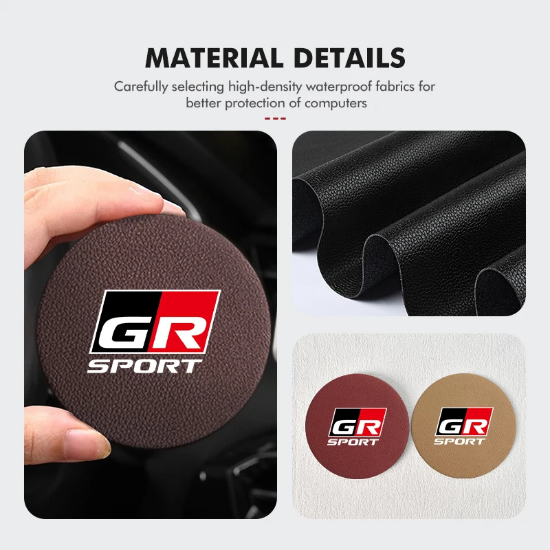 For Toyota 2pcs Suede Car Coasters Water Cup Slots Non-Slip Mat Drink Pads RAV4 Camry Avalon Avensis Runner Verso Fortuner Venza view 3