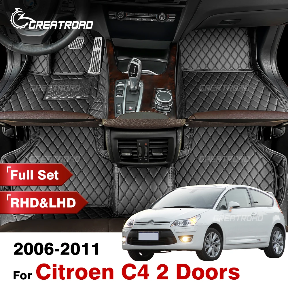 

Автомобильные коврики для Citroen C4 (ДВЕ ДВЕРИ) 2006, 2007, 2008, 2009, 2010, 2011, пользовательские автомобильные подушечки для ног, автомобильные