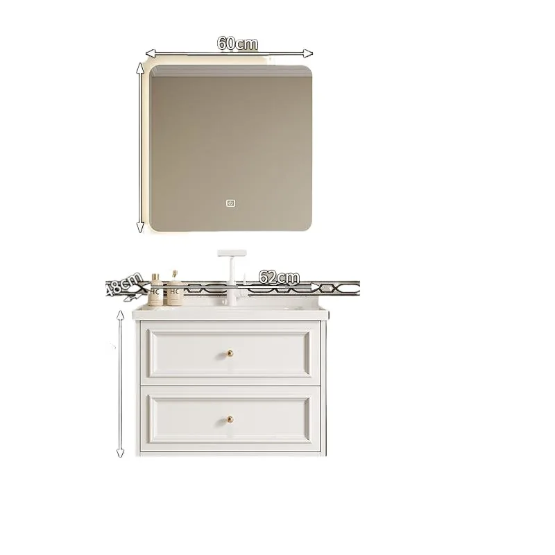 

French cream style, smart mirror cabinet, beauty mirror bathroom cabinet combination