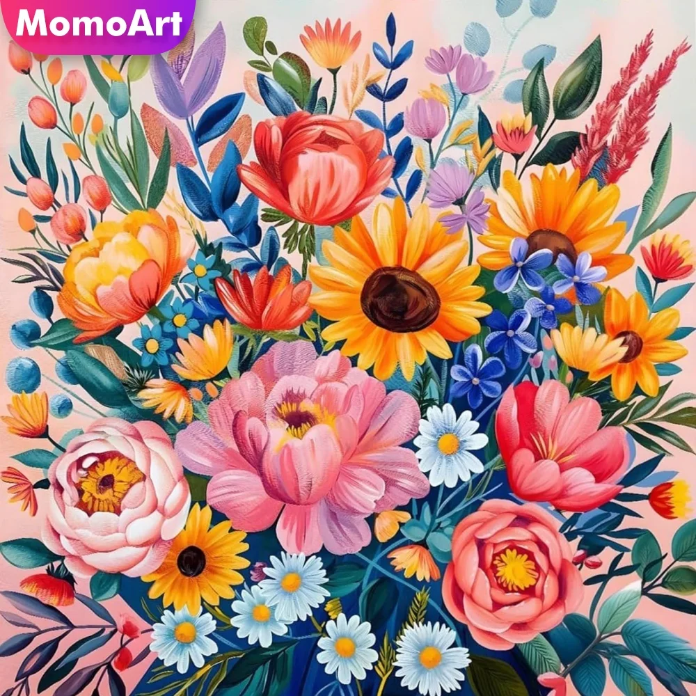 Momoart Neuerscheinung DIY Diamantmalerei Pfingstrosen-Blumenmuster für Erwachsene Anfänger Diamant-Mosaik Sonnenblume Einzigartiges Geschenk