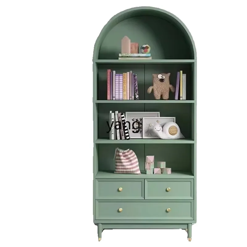 

LTT simple modern solid wood bookcase living room arched decorative cabinet open locker