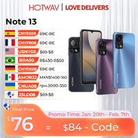 2024 HOTWAV Note 13 Mobile Phones Android 6.6'' HD+ 90Hz 50MP Camera 5160mAh Battery 8GB(4+4)+128GB Smartphones