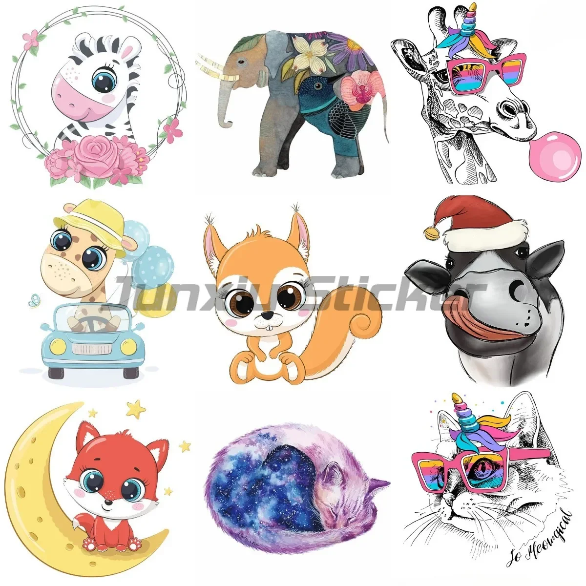 

Personalized Color Animal Cat Dog Vinyl Wall Kids Rooms Helmet Moto Laptop Truck Stickers Customizable