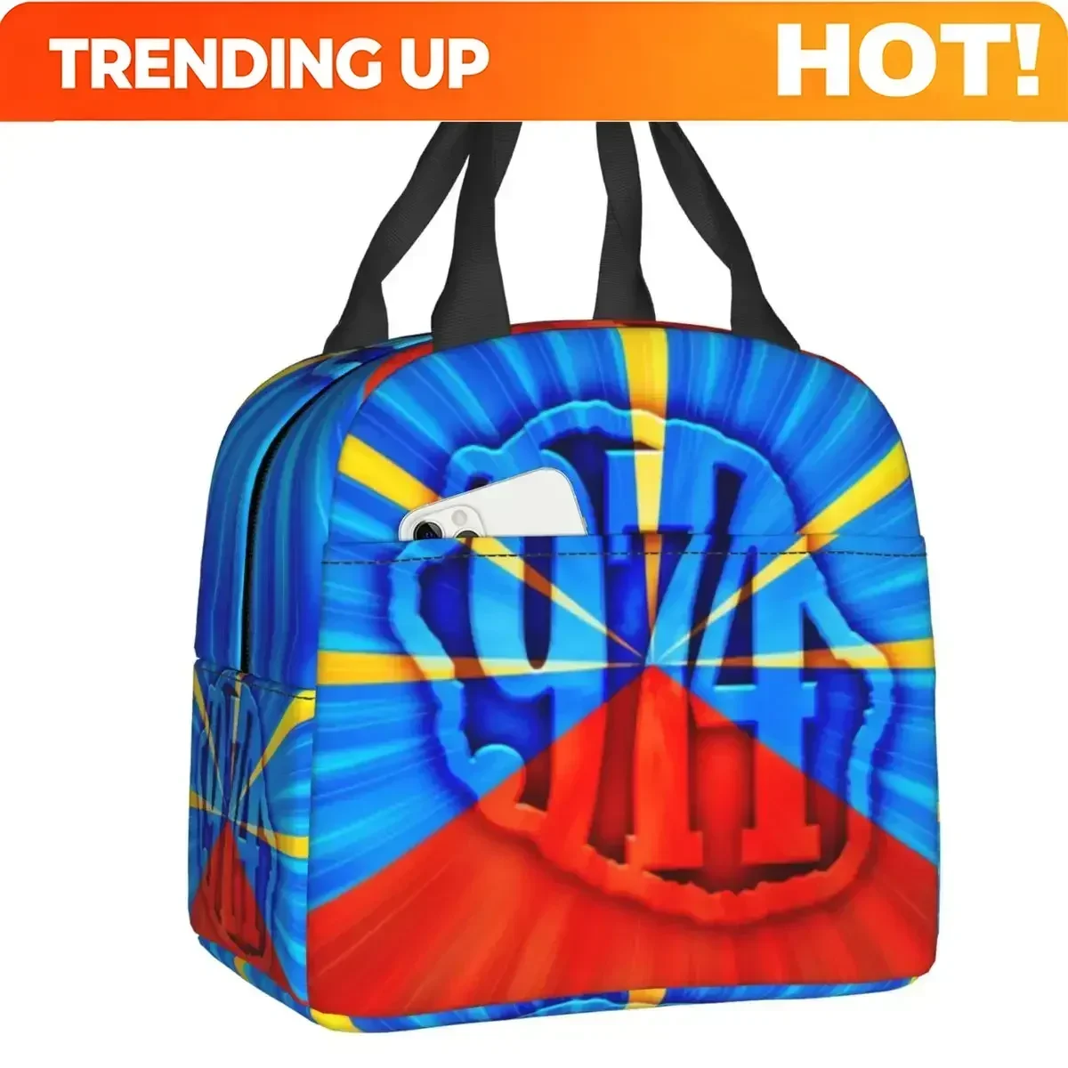 Custom Bag Custom 974 Maveli Reunion Island Flag Thermal Insulated Lunch Bag Women Portable Lunch Box For Work School Travel Pic