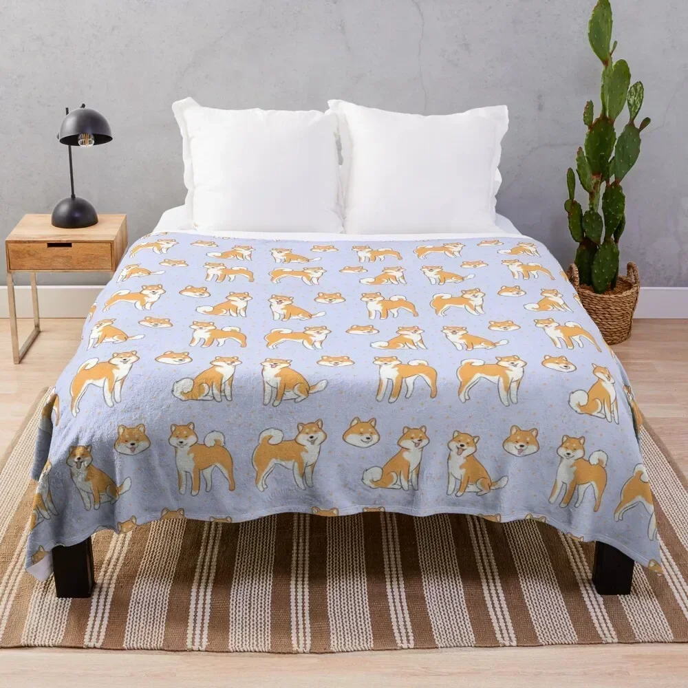 

Shiba inu cute pattern Throw Blanket Large Summer Luxury St Plaid Blankets