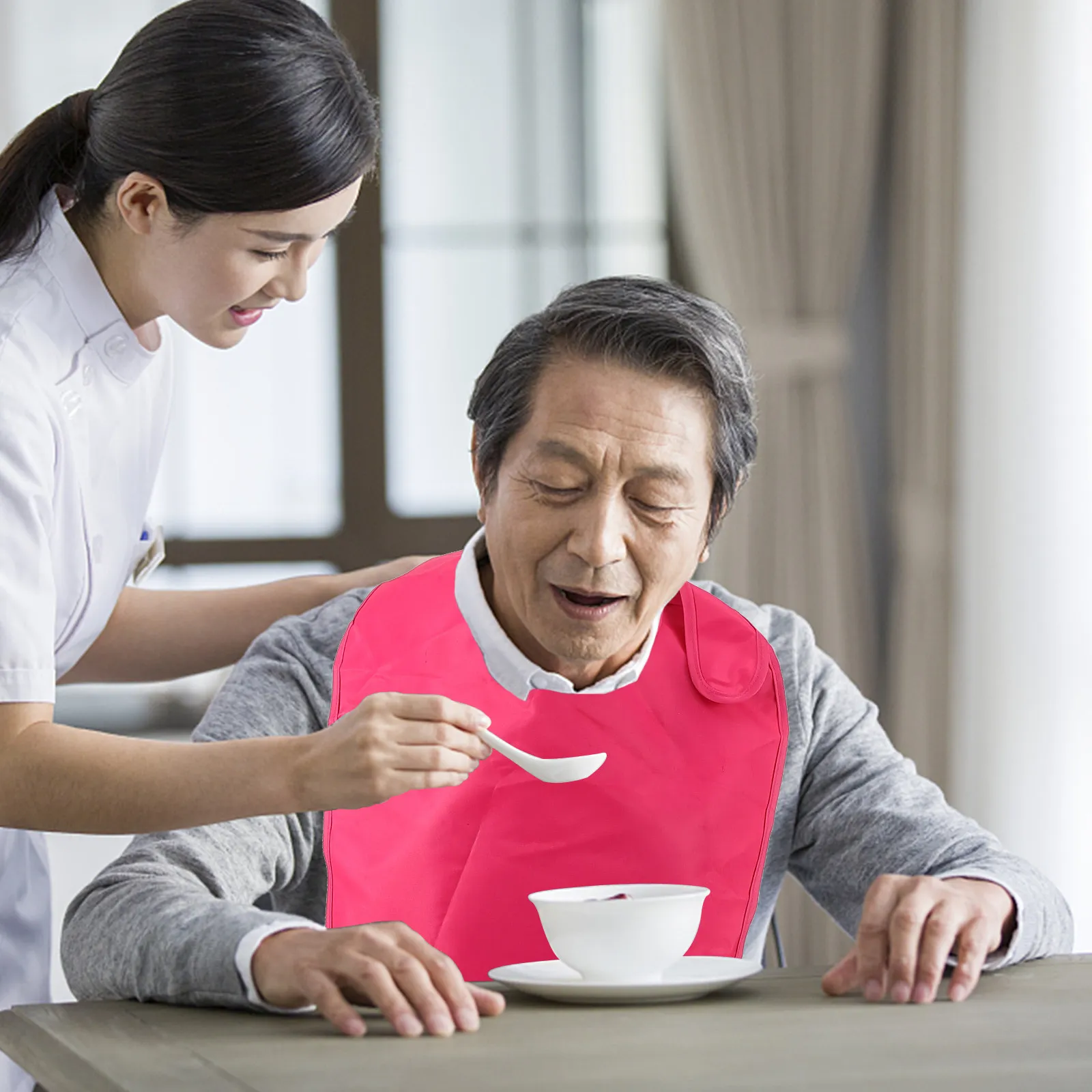 1Pcs Silicone Waterproof Adult Silicon Bib Adults Eating Apron For Stroke Patient Flexible Size Mealtime Feeding