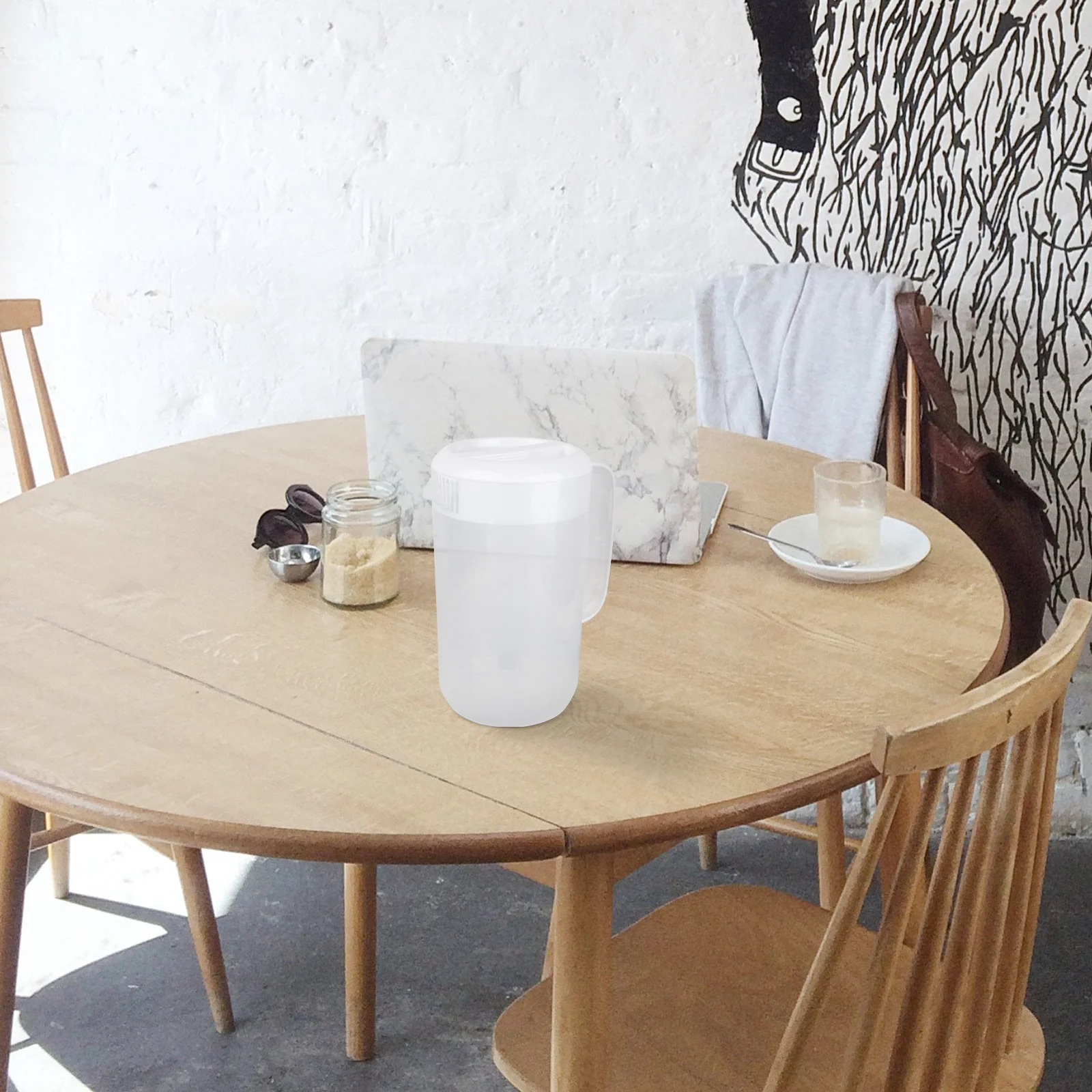 

1Pcs Cold Water Pitcher Transparent Plastic Large Capacity 4000ml Beverage Container for Juice Milk Tea Cafe