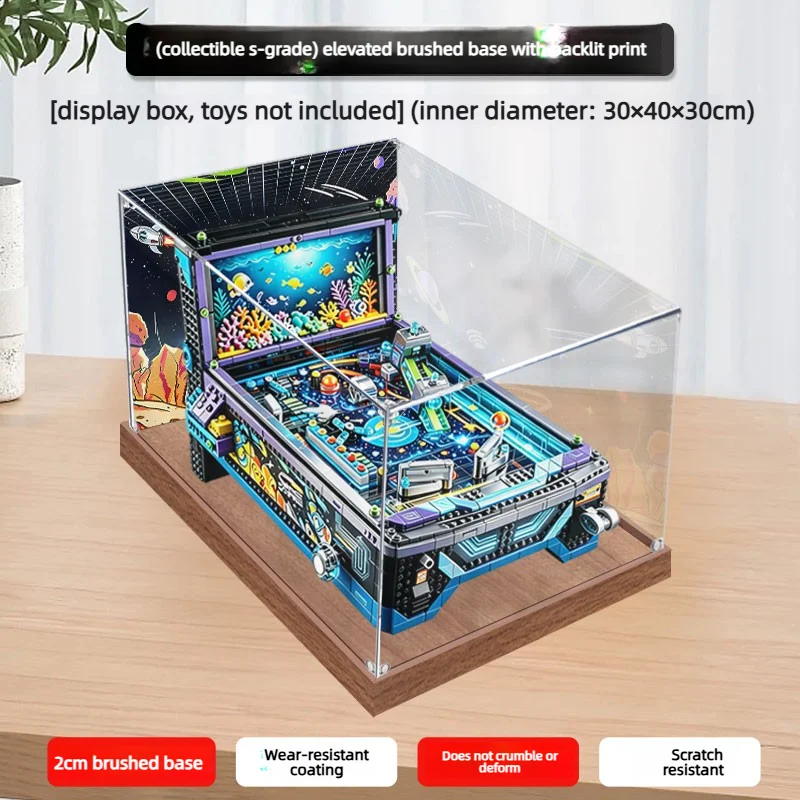 Suitable for Lego 11374 Arcade Pinball Machine Acrylic Display Box,Transparent Dustproof Case for 11374 Building Blocks Model